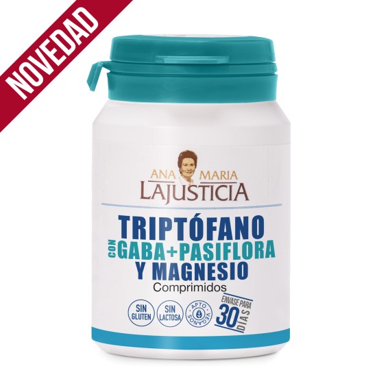 Triptófano con Magnesio, Gaba y Pasiflora, 60 comprimidos